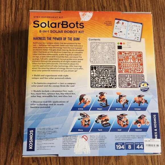 NEW Thames & Kosmos Solar Bots Robots STEM TOY KIT 8-in-1 Solar Robot Science Ex - Picture 3 of 16